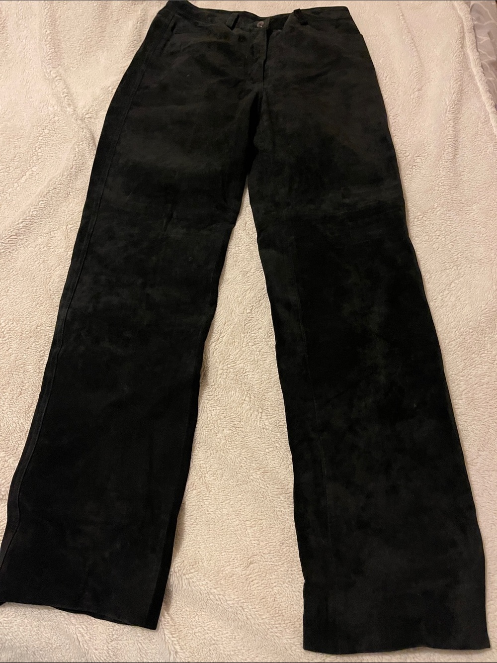 Black Suede Wide Leg Pants